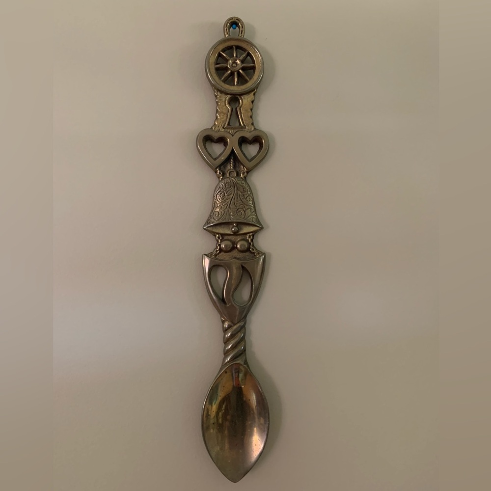 Vintage Brass Welsh “Lovers” Spoon